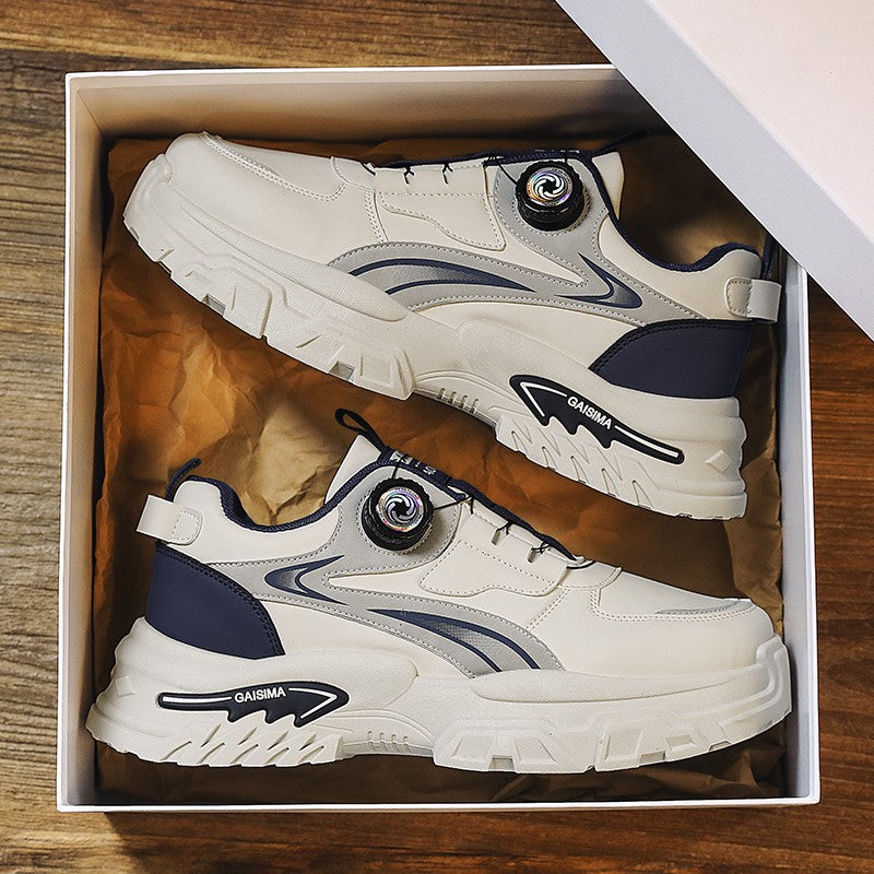 Autumn New Men's Sneakers Versatile High-Top Trendy Thick-Soled Running Shoes Casual Fashion Shoes Suitable for Outdoor Sports