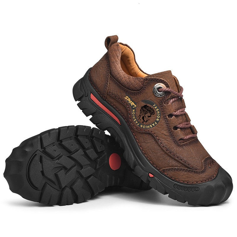 Outdoor Camping Hiking Shoes Men Genuine Leather Sports Sneakers Man Travel Casual Shoes Leisure Walking Climbing Men's Footwear