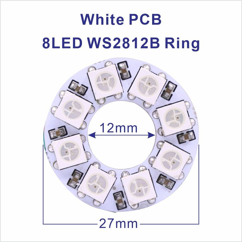 DC5V WS2812B Pixel Ring LED Panel Light Individual 8/16/24/35/45/128 LED Addressable WS2812 IC 5050 RGB LED Ring Module