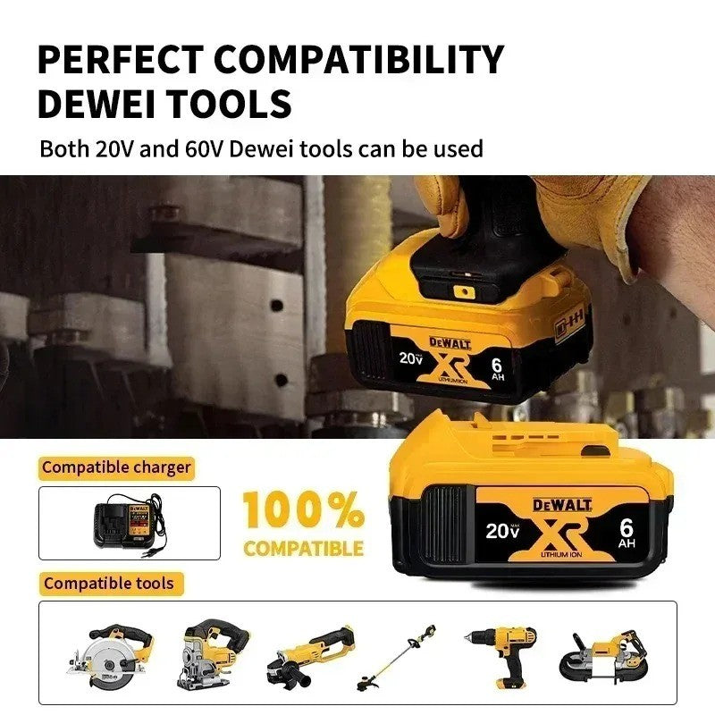 New 100% Original 6Ah 20V Original Dewalt Power Tool Battery DCB206 DCB206 20V Battery DCB205 DCB200