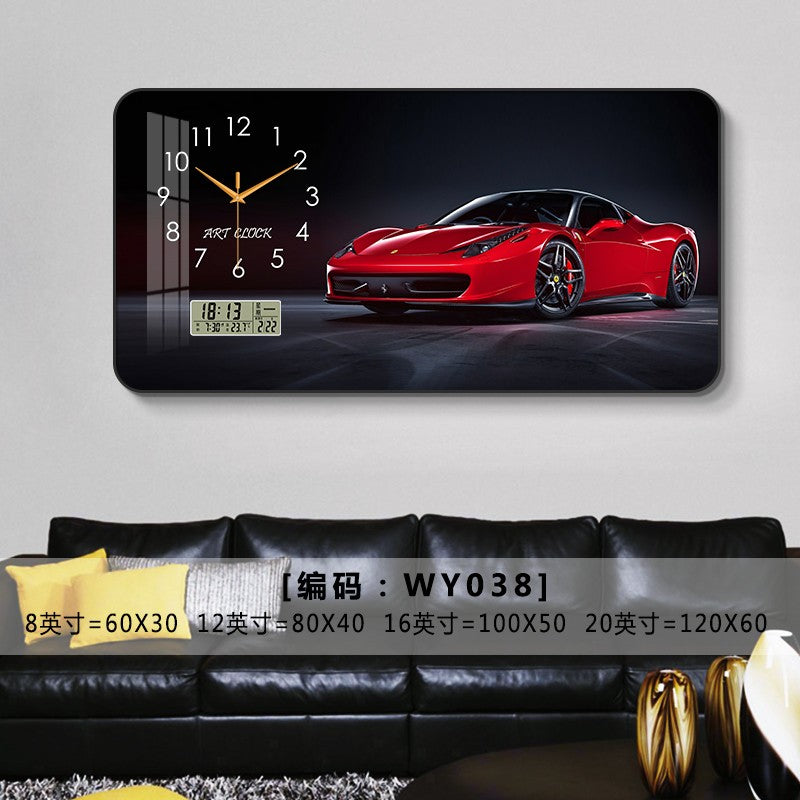 Car Clock Living Room Creative E-sports Room Silent Clock Auto Repair Beauty Shop Personality Art Decorative Painting Wall Clock