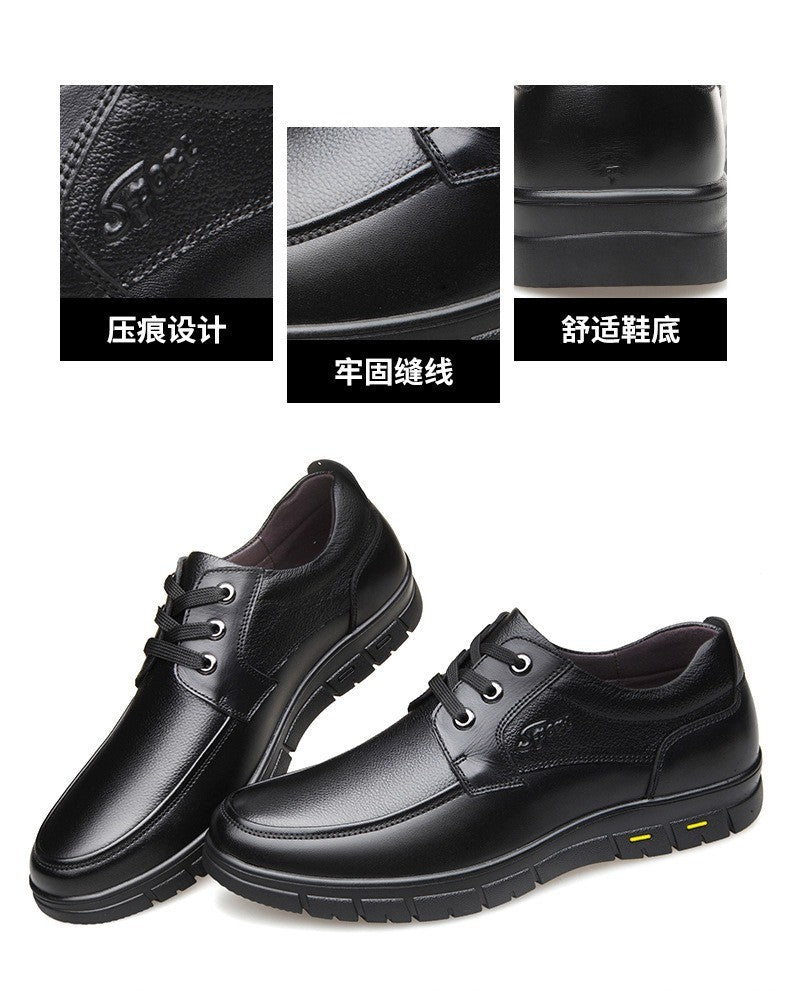 Hot Sale Men Genuine Leather Casual Shoes Soft Sole Lace-up Luxury Brand Middle-aged Old Man Dad Lightweight Loafers Shoes