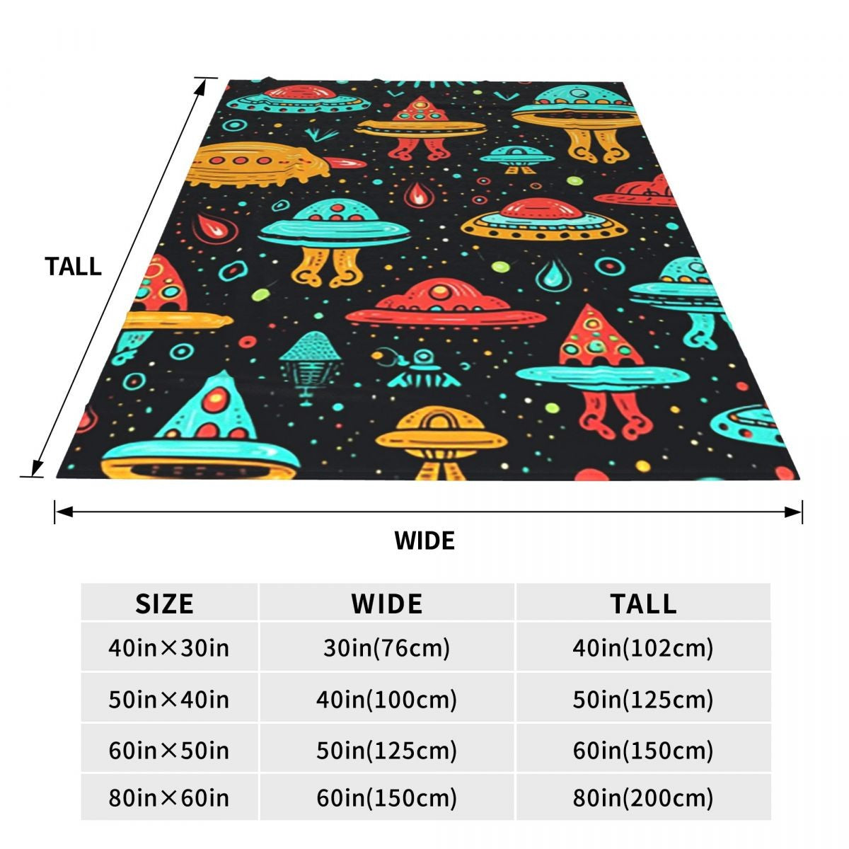 Aliens And UFOs Pattern Blanket Flannel Sofa Throw Blanket Multi-function for Home Bedroom Office Throws Bedspread Quilt