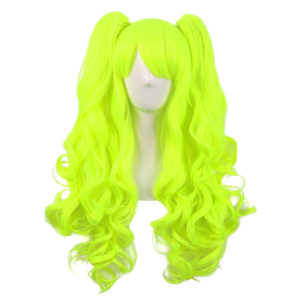 HAIRJOY Synthetic Hair Wavy Pink Ponytail Wig for Jean Cosplay Game Princess Anime Wigs with Hair Pigtails Bangs Halloween Wig