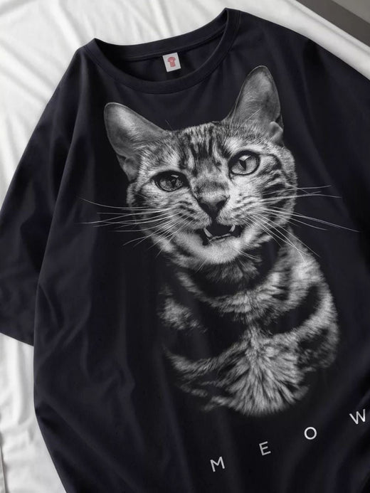 Cotton T-Shirts Women Dog Prints Cotton Tops Summer O-Neck Oversize T Shirts Casual Short Sleeve Tees Street Woman Clothes