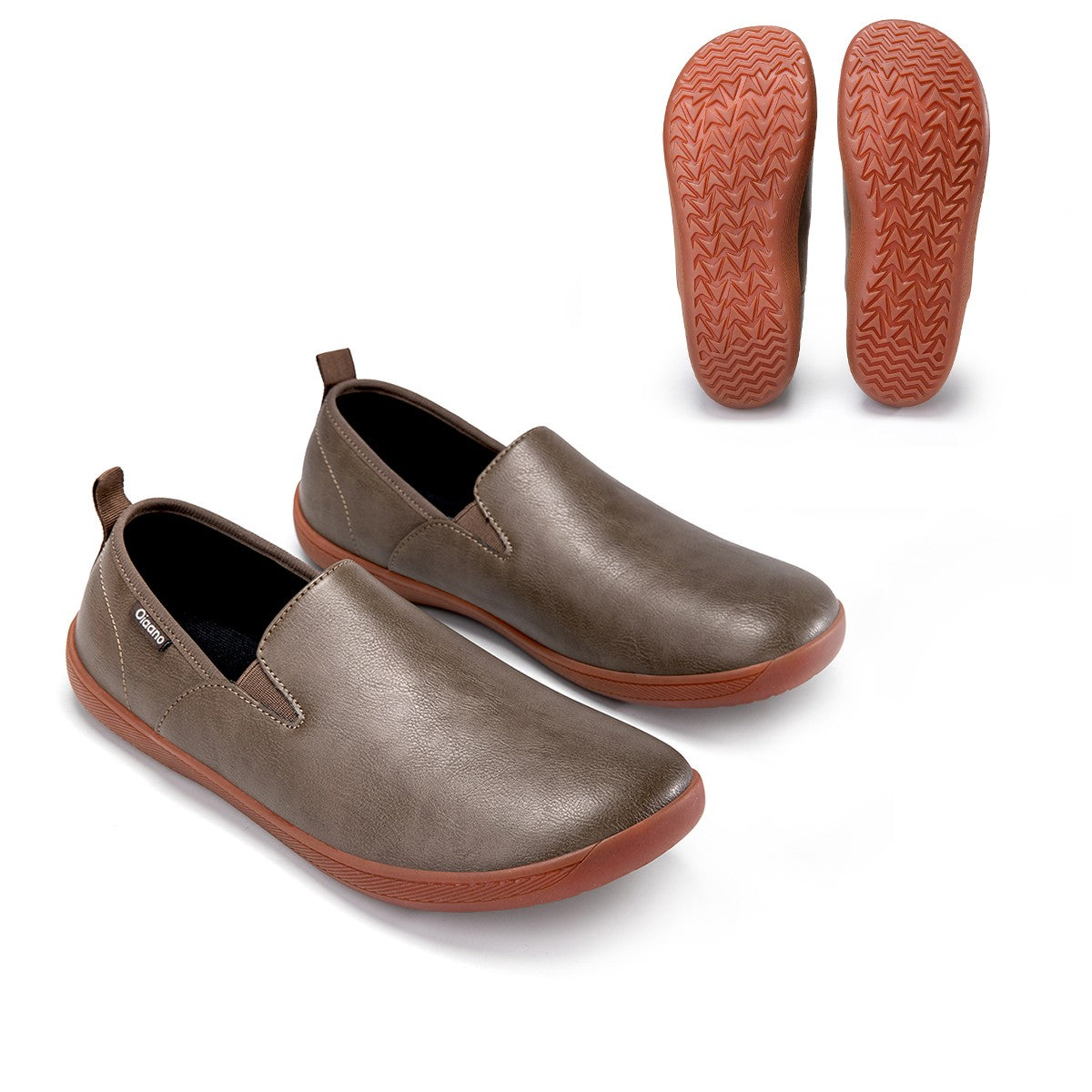 Oiaano Wide Toe Men Minimalist Shoes Comfortable Sneakers Leather Casual Shoes Black Slip On Leisure Loafers Drive Office
