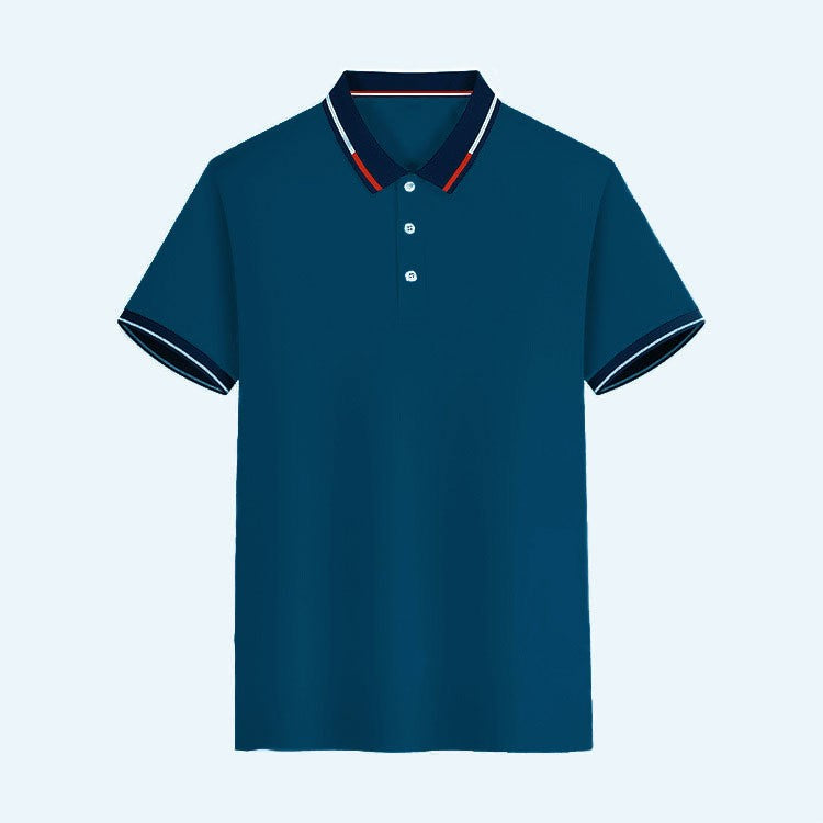 Men's new top Polo shirt T-shirt Summer men's short sleeve color lapel casual fashion white shirt T-shirt men's short sleeve