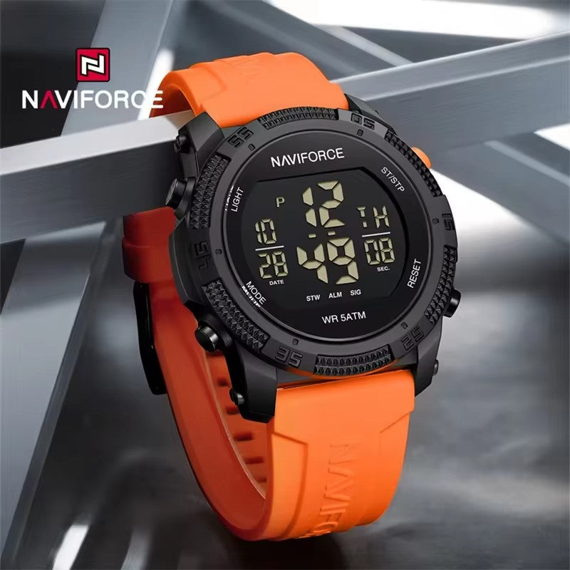 NAVIFORCE Brand Original Men Fashion Watch Water Resistant Personality Wristwatches Luxury Silicone Strap Electronic Clock 2024