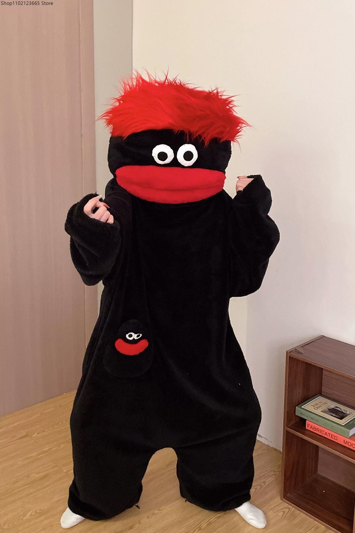 Generic Big Mouth Monster Onesie Pajamas Winter Thick Coral Fleece Ugly Cute Funny Warm Loungewear For Adults Cosplay Jumpsuit