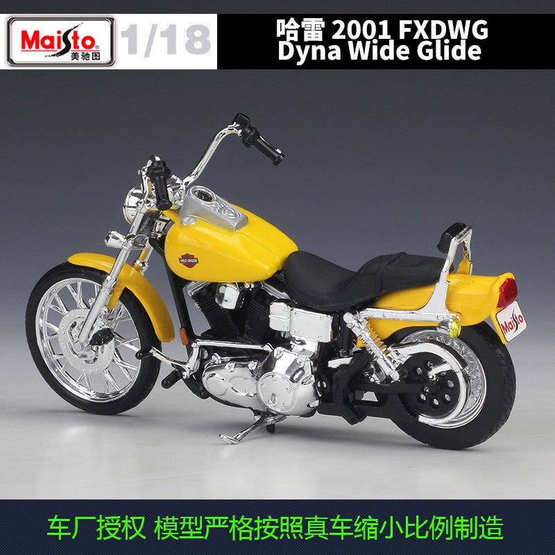 Maisto 1:18 Harley 2001 FXDWG Dyna Wide Glide Metal Motorcycle Diecast Bike Car Model Toy Collection Mini Moto Gift