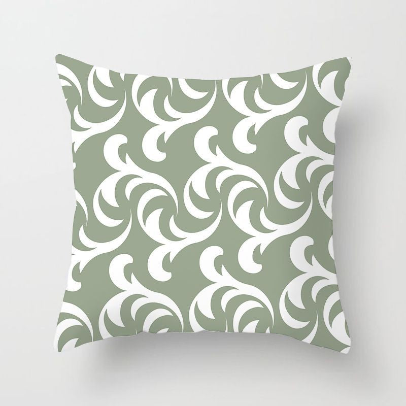 Sweet Mint Green Print Cushion Covers Fresh Art Pattern Geometric Pillowcase Fashion 45*45cm Decorative Throw Pillows Case