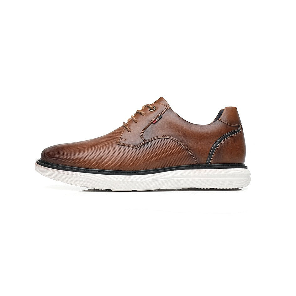 BHKH 2025 Genuine Leather Dress Shoes Comfy Men Casual Shoes Smart Business Work Office Lace-up Men Shoes