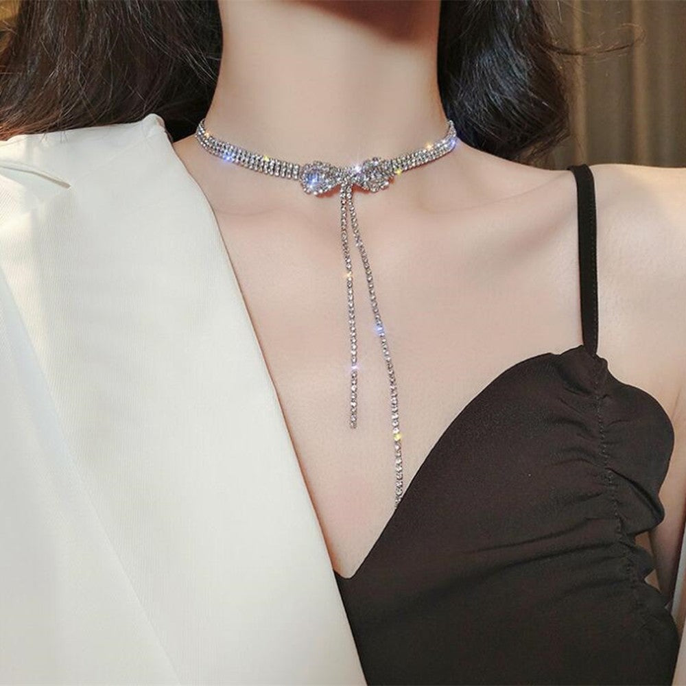 Exquisite Dolphin Star Blue Crystal Pendant Necklace For Women Fashion Personalized Daily Accessory Party Jewelry Birthday Gifts