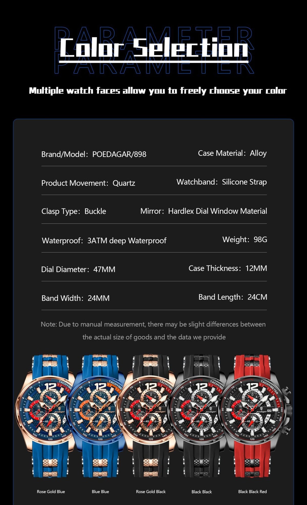 POEDAGAR Luxury Military Men Watch Calendar Chronograph Waterproof Luminous Man Wristwatch Fashion Silicone Quartz Men's Watches