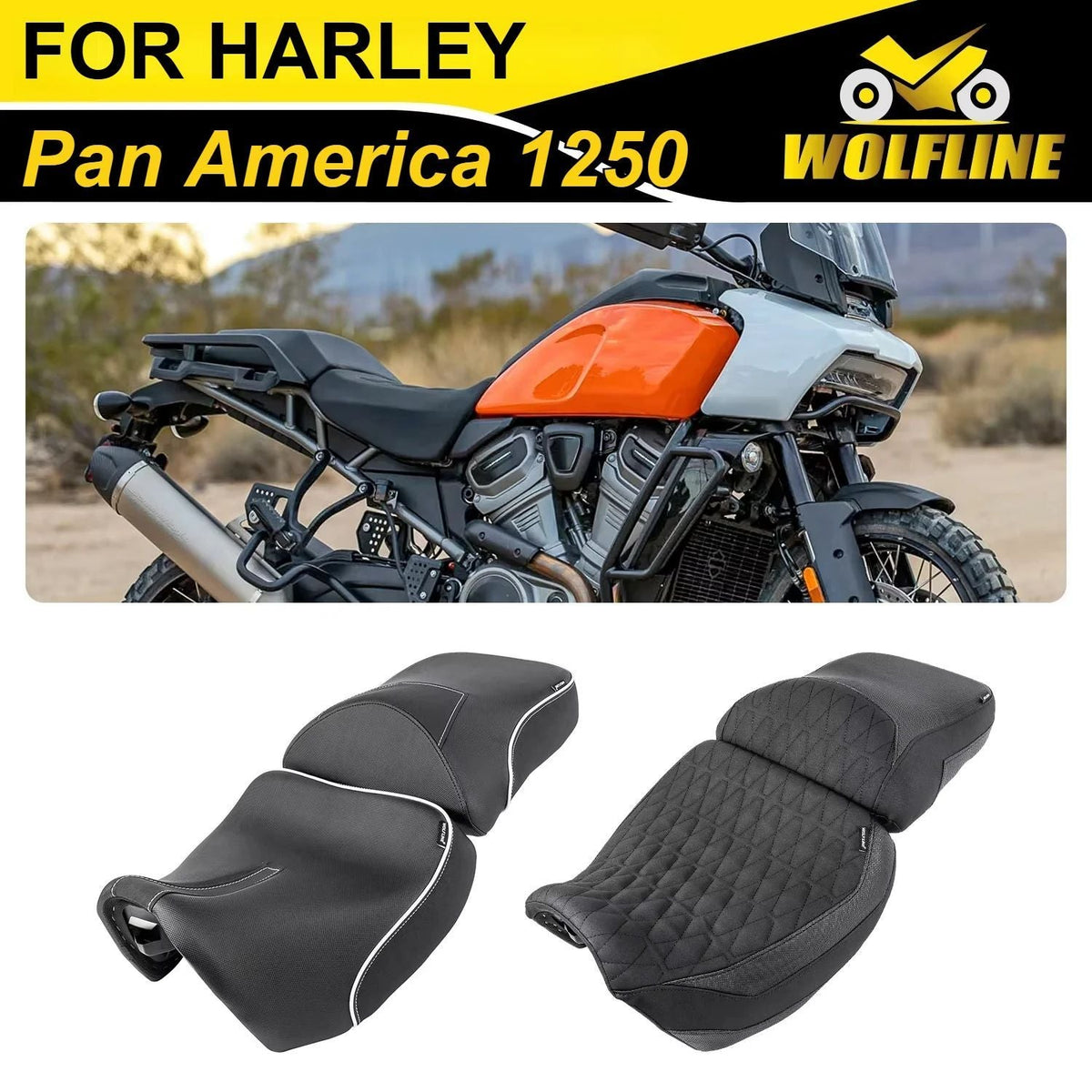 Wolf Line Driver Seat Rear Pillion Pad Fit for Harley-Davidson Pan America 1250 2021-2023 2022