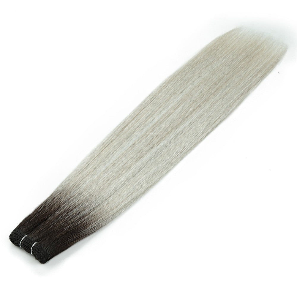 Alibaby Straight Hair Bundles Extensions Smooth Ombre Hair Weaving 26Inch Long Synthetic Straight Hair Bundles Full to End 150g