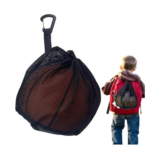 Drawstring Portable Backpack Hanging Small Ball Bags Sports Football Volleyball Basketball Storage Bags Game Toy Mesh Pocket Bag