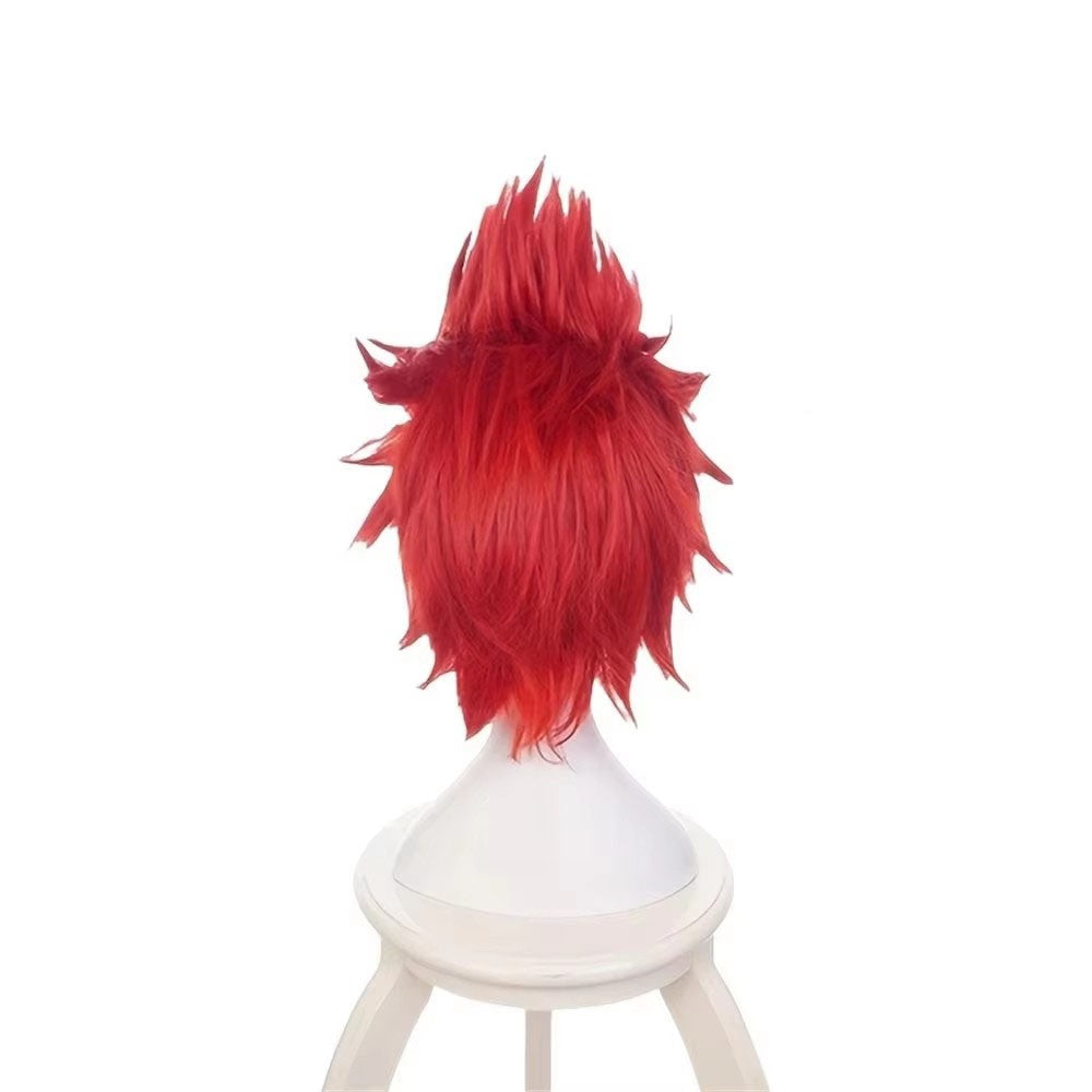 Anime Cosplay Kirishima Eijiro Wig Short Straight Red Synthetic Hair Peluca For Frieren Festival Role Play Props