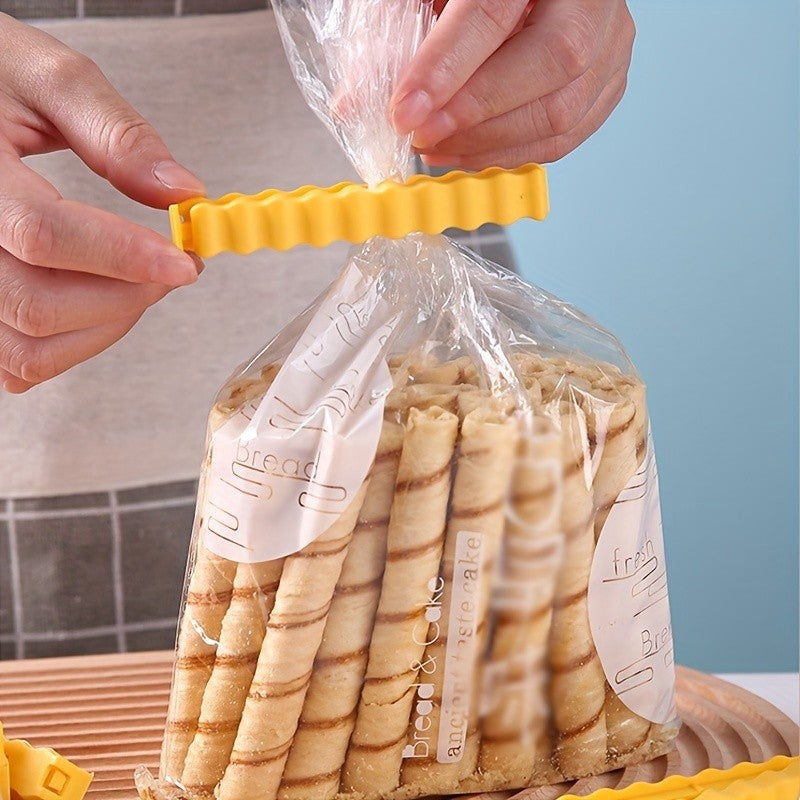 12pcs French Fries Sealing Clip Fridge Magnet Snacks Sealing Clip Food Small Clip Kitchen Plastic Bag Seasoning Sealing Strip