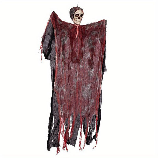 1 Pcs Hanging Halloween Ghost Pendant Terrifying Skull Head Decoration Prop Suitable For Balconies And Courtyards