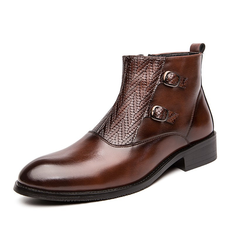 2025 Men's Fashion Chelsea Boots Comfortable Leather Upper Dry Inner Non-Slip Rubber Sole Casual Resistant Ankle Dress Boots