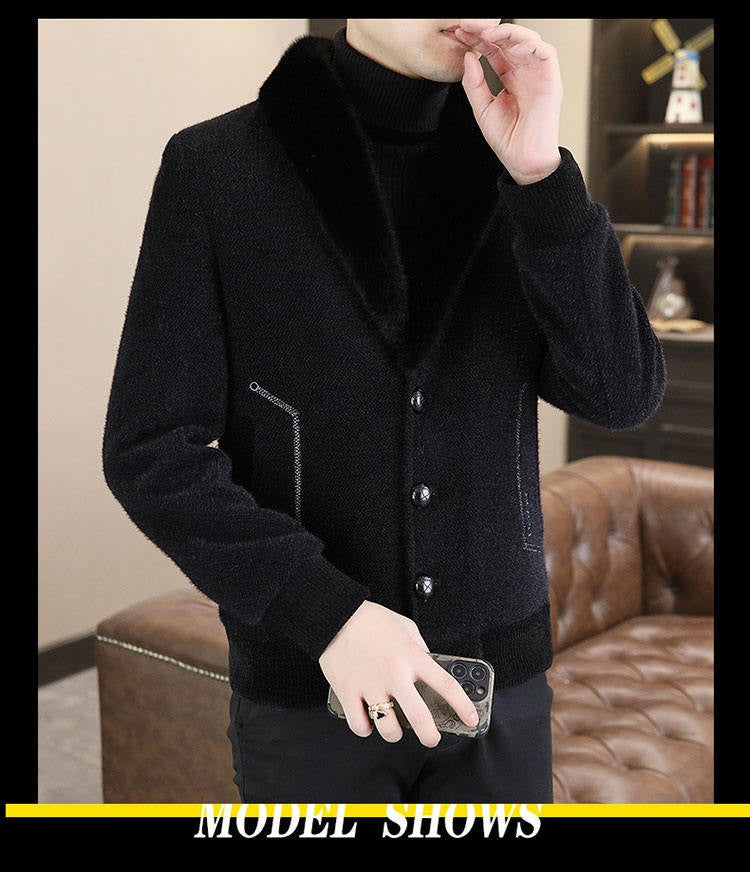 2024 Winter Woolen Jacket for Men Thick and Plush Warm Lapel Trench Coat Casual Business Wool Blends Social Streetwear Overcoat