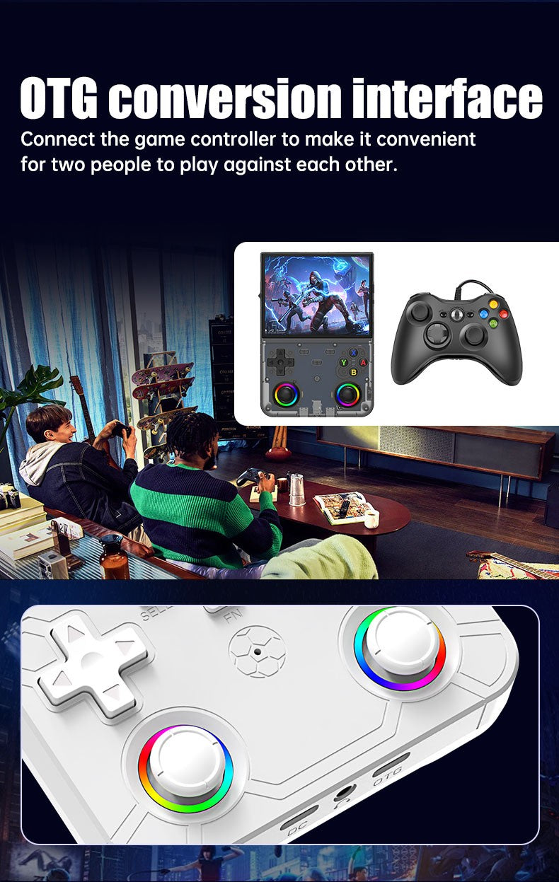 R36 Ultra X Retro Handheld Game Player Open Source Linux System 4.5" Screen Hall Effect Emulator Wireless Gamepad Game Console