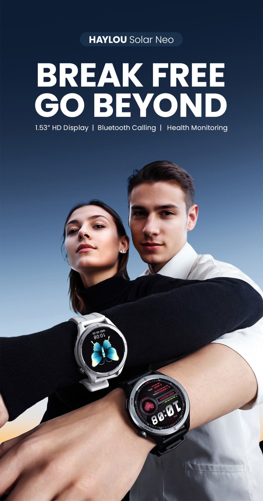 HAYLOU Solar Neo Smart Watch 1.53'' HD Display 24H Health Monitoring Bluetooth Call Smartwatch Men Women Smart Sport Watchs