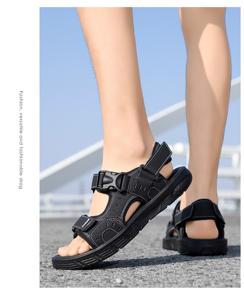A Pair of Men's Sandals, Summer New Trendy Sports Outer Wear, Non-Slip, Wear-Resistant, Soft-Soled Driving Slippers, Beach Shoes for Men