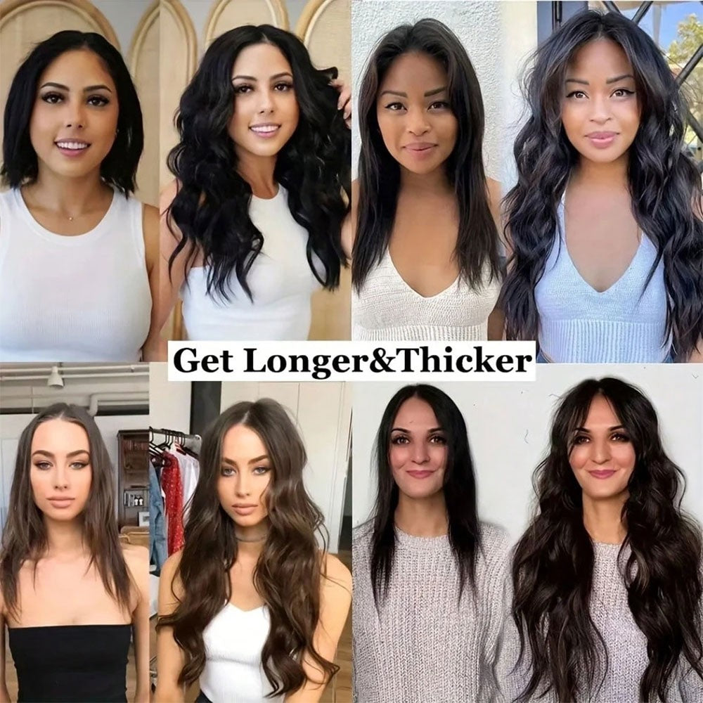 Clip In Hair Extensions 8-piece Human Hair Brazilian Straight Clip In Natural Black Color For Women Multiple sizes available