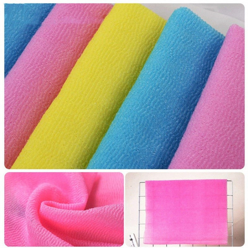 1pc Japanese Body Wash Towel Extended Bath Tool Beauty Skin Exfoliating Washcloth Nylon Skin Polishing Body Back Scrubber Towel