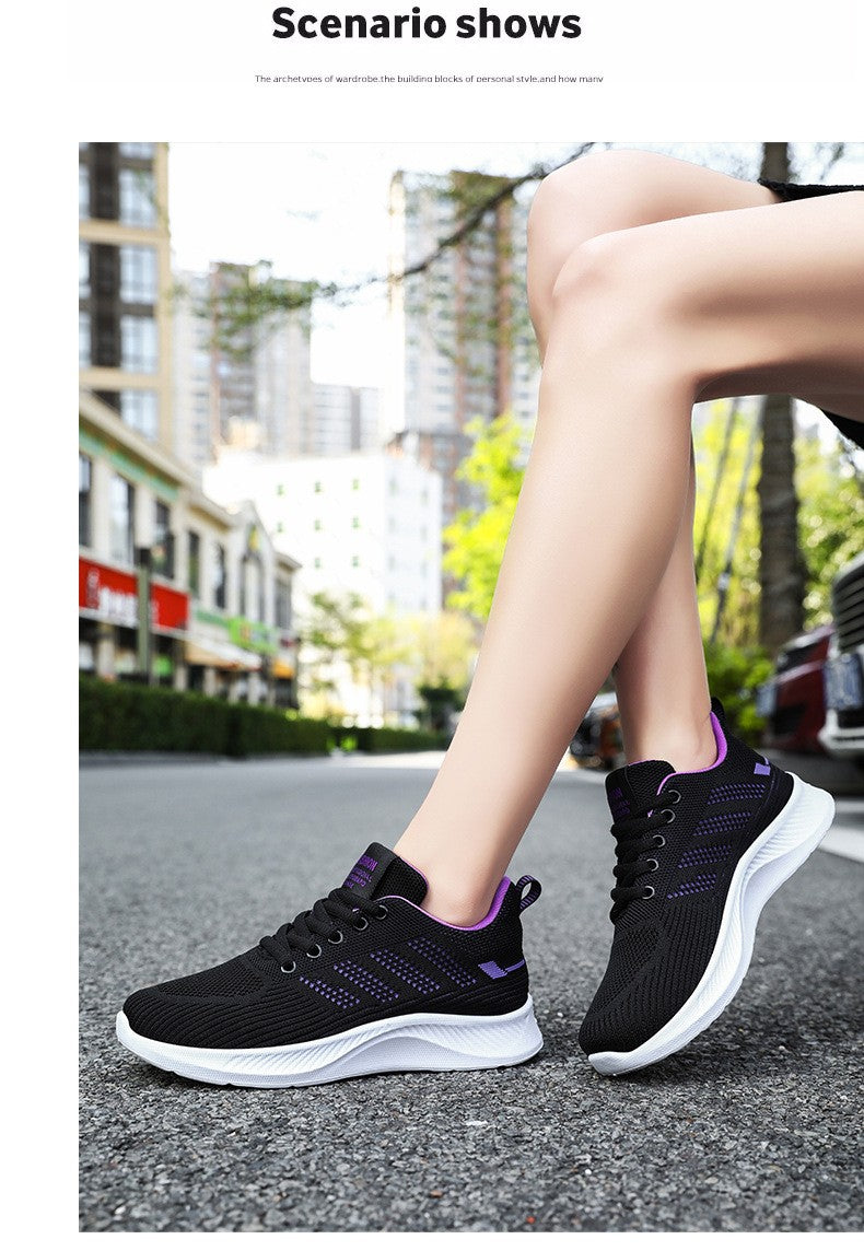Litfun Women's Casual Sports Shoes Fashion Female Soft Bottom Sneakers Breathable Mesh Running Shoes Leisure Light Flats Shoes