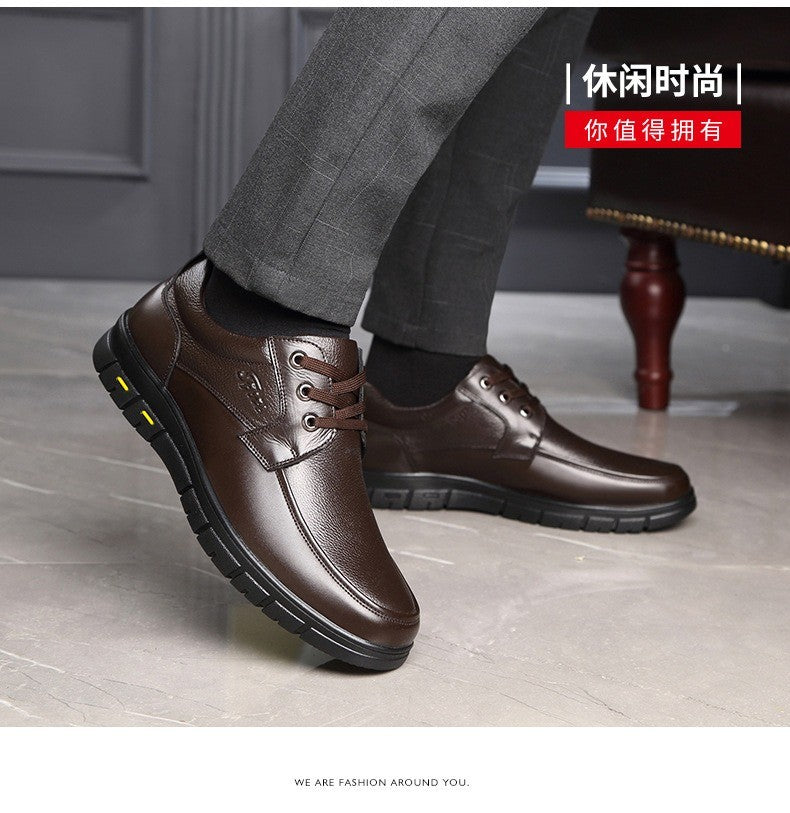 Hot Sale Men Genuine Leather Casual Shoes Soft Sole Walking Shoes Luxury Brand Middle-aged Old Man Dad Lightweight Loafers Shoes
