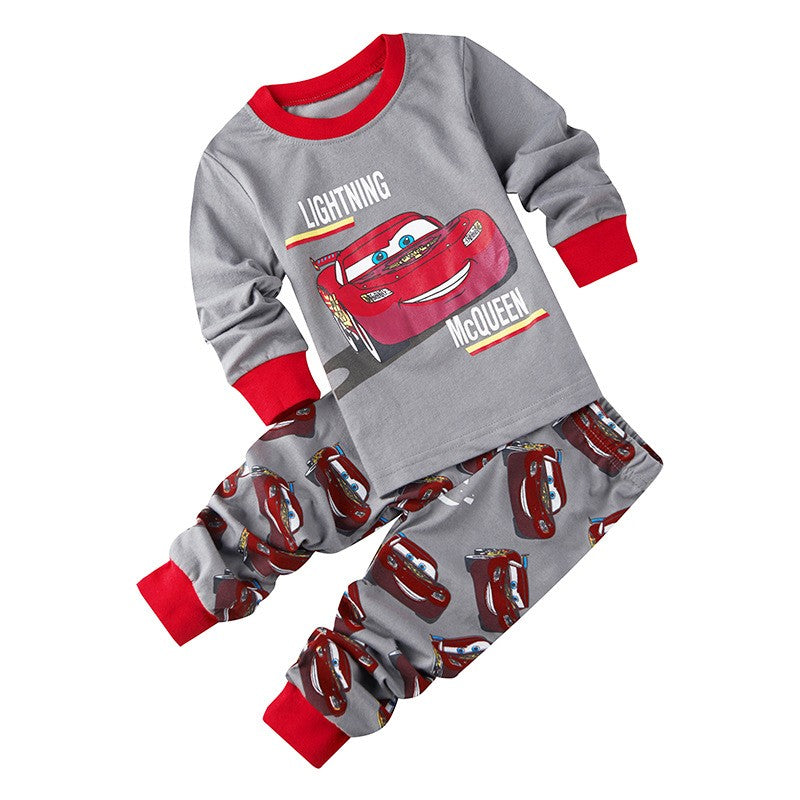 Kids Pajamas Sets Baby Girls and Boys Lightning Mcqueen Pyjamas Cotton Clothes 95 Car Cartoon Long sleeve T-shirt+Pants pyjama