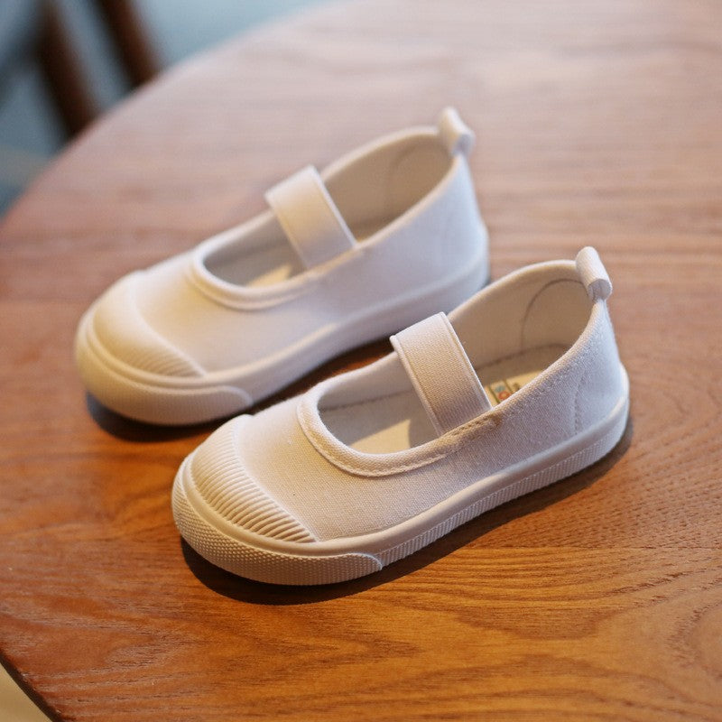 New Spring Summer Children's Canvas Shoes Girls White Shoes Fashion Boys Soft Campus White Causal Shoes Non-slip Sneakers