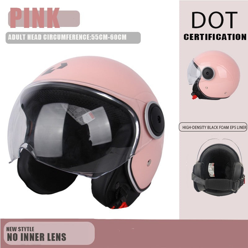 DOT certification Protective helmet Dual Lens Vintage Helmets Four Seasons Racing Half Helmet