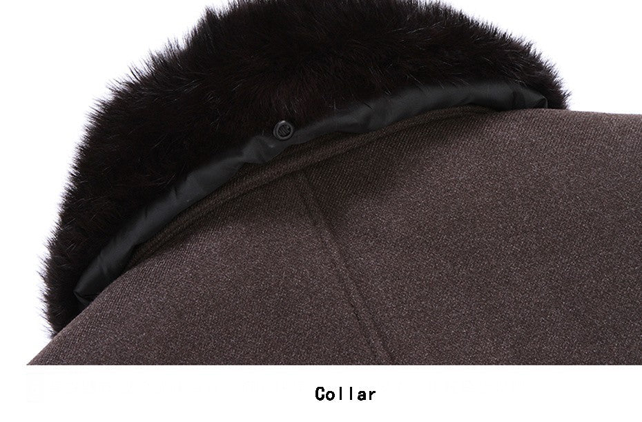 winter jackets men thicken woolen coat long outwear male warm overcoats fur wool & blends mens clothing l-4xl #18168 Holyrising