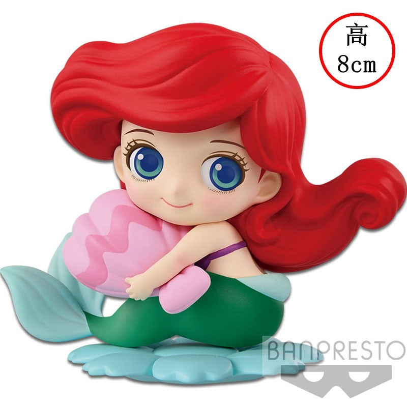Bandai Disney The Little Mermaid Anime Qposket Characters Ariel Glitter Line Action Figure Collectible Model Toys Birthday Gift