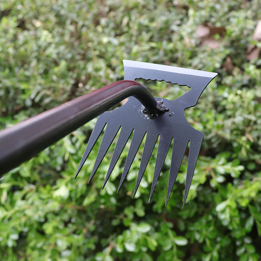 Metal Weed Cleaning Shovel 2 In 1 Garden Rake Stainless Steel 5/6/8/11 Teeth Dual Headed Weeding Tool For Gardening Weeding Tool