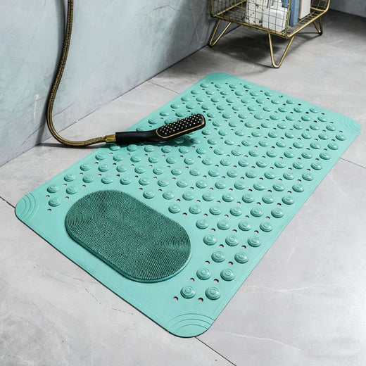 Anti-slip Shower Stall Mat Shower Room Mats with Suction Cup Non-slip Bath Rug Foot Massage Shower Carpet for Home Bathroom
