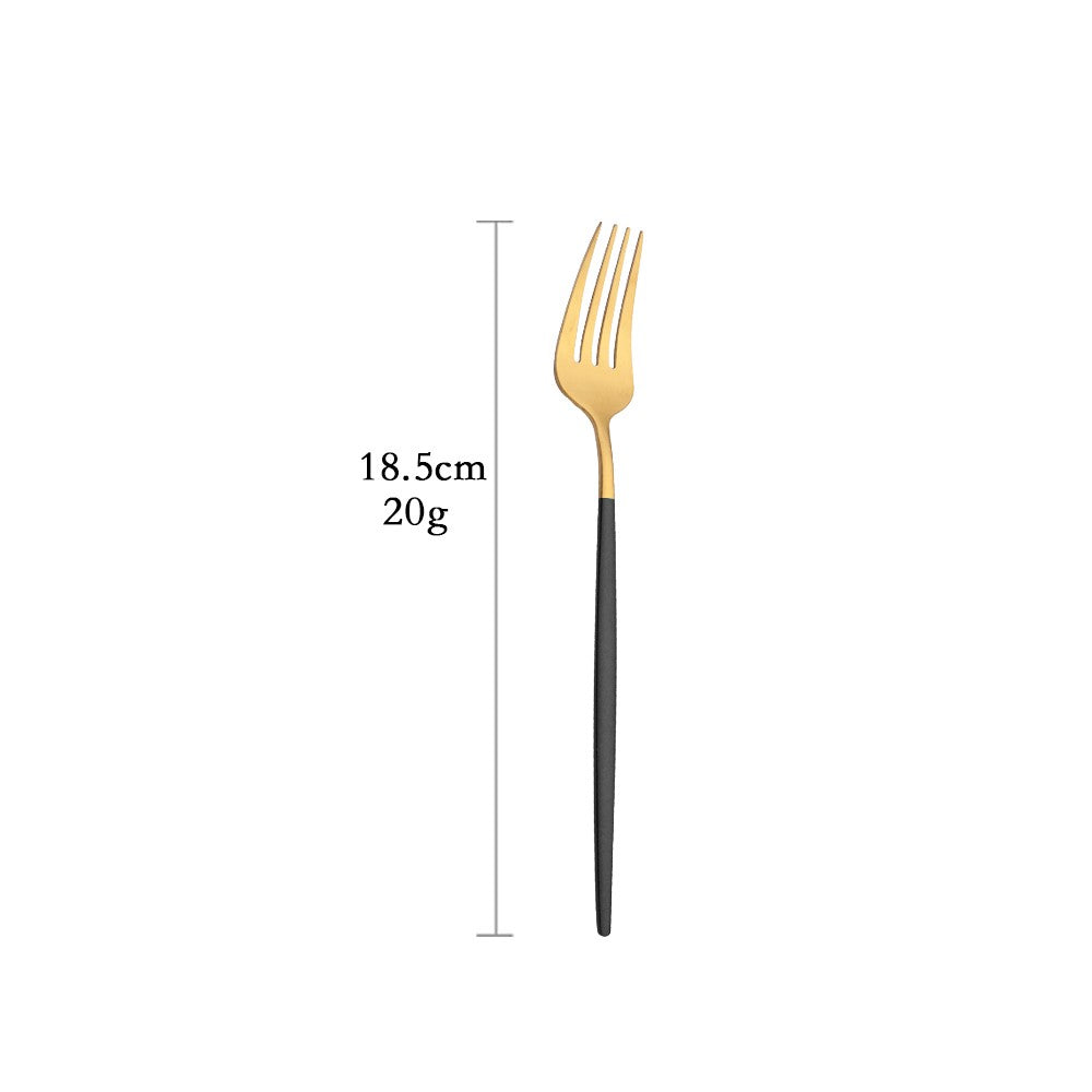 Tableware Stainless Steel Black Gold Flatware Cutlery Set Dinnerware Dinner Knife Coffee Spoon Fork Salad Fork Spoon Silverware