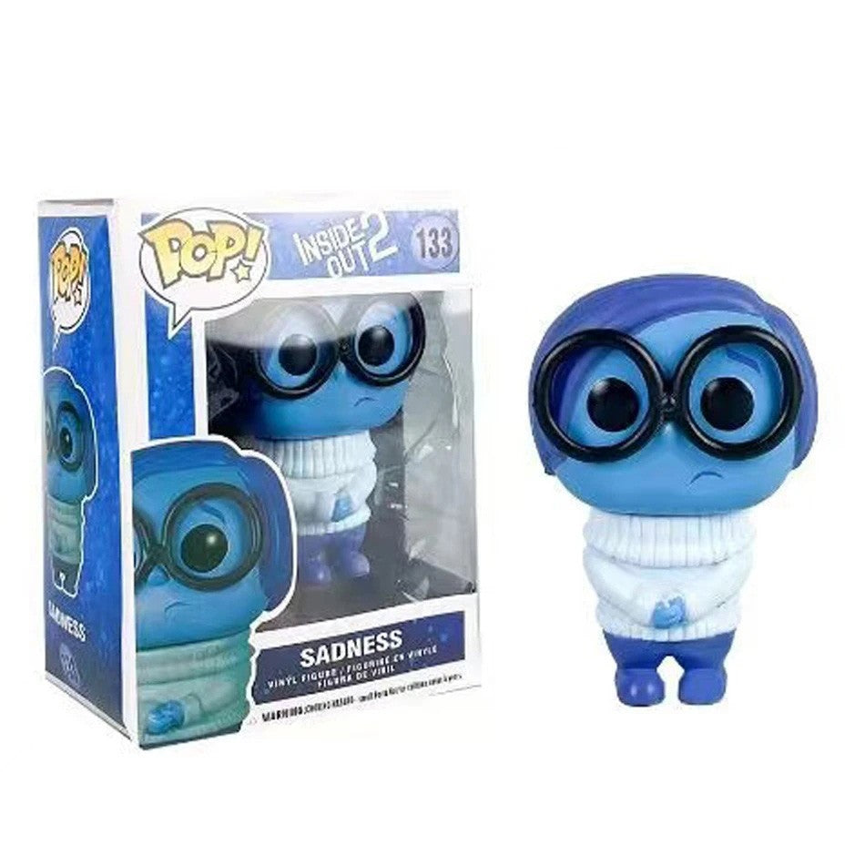 Anime inside out 2 Joy Anxiety Anger Sadness Disgust Fear POP Figure Action Toys Cartoon Movie PVC Doll Figurines