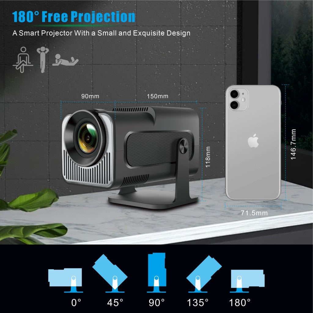 Salange HY320 MINI Android 11.0 Projector LED Beamer Home Cinema 300ANSI 720P WIFI Smart TV HD 1080P 4K Movie