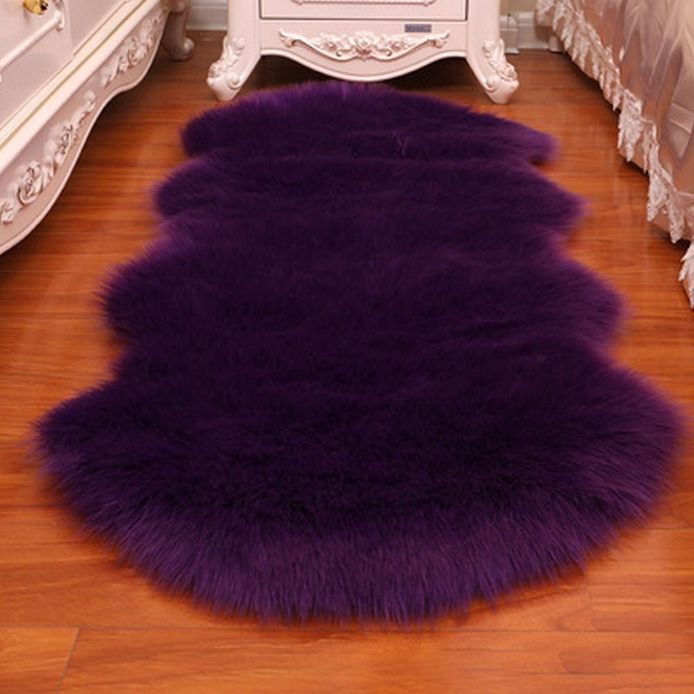 Washable Fluffy Shaggy Long Hair Carpet Floor Protection Non Slip Soft Rugs Faux Fur Bedroom Mats Sheepskin Rug