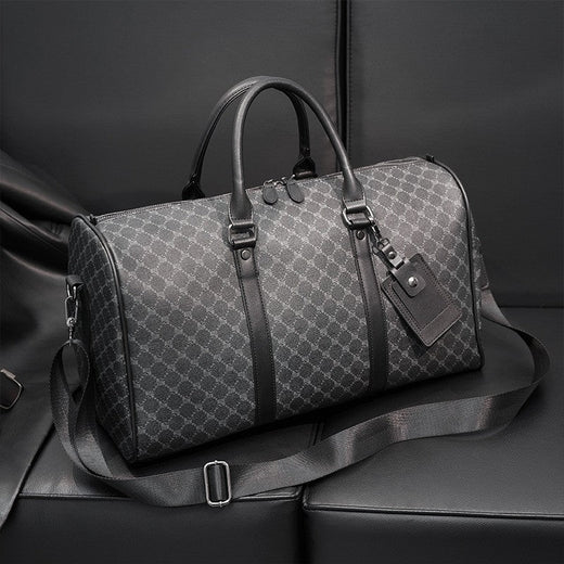 Men's Fashion Plaid Multifunctional Wear Resistant Waterproof Large Capacity Travel Business Luggage Bag Handbag Shoulder Bag