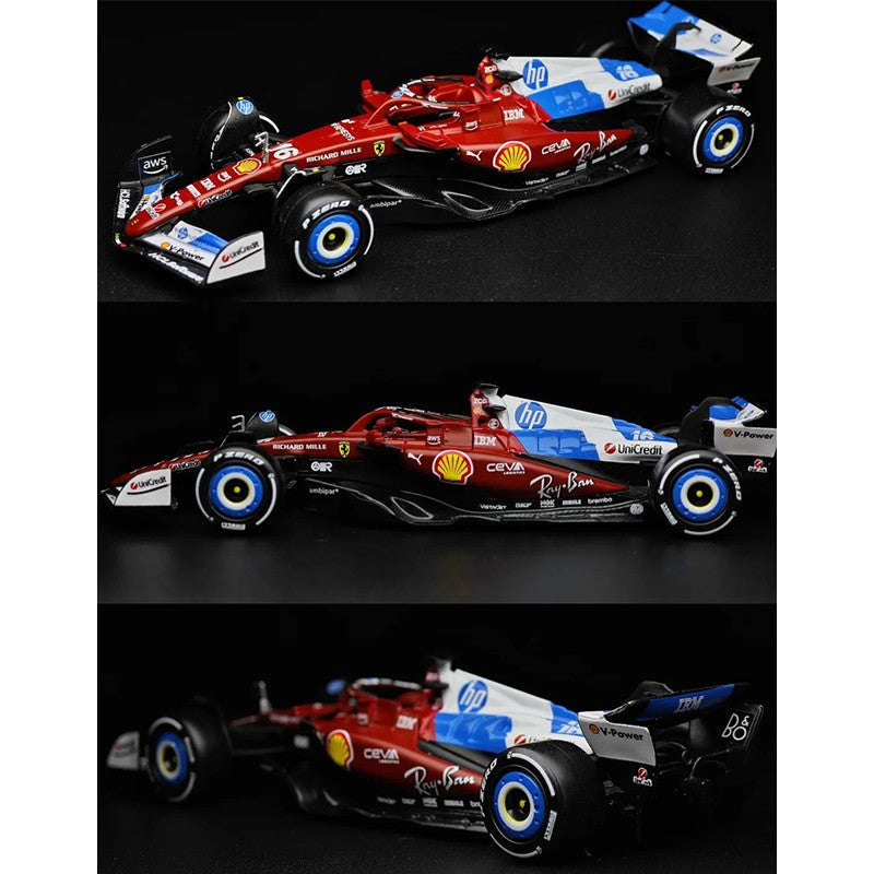 New In Stock Bburago 1:43 Ferrari Sf25 Miami Gp Alloy Miniature Diecast Model 2025 F1 Car #16 Charles Leclerc Toys Car Kids Gift