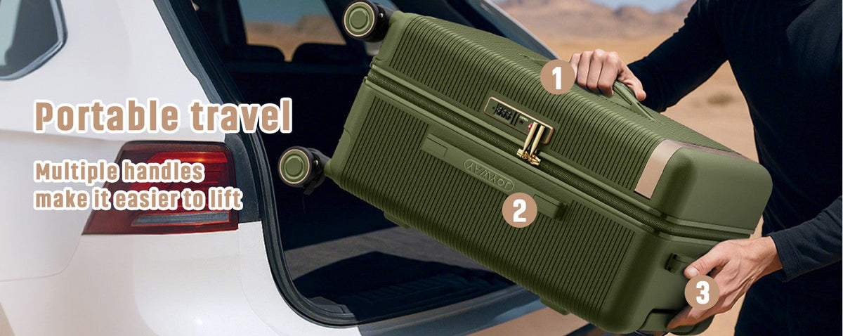 Joyway 22 inch Lightweight, Thin and Durable Short-trip Luggage Suitcase with Cup Holder, TSA Lock, Spinner Wheels