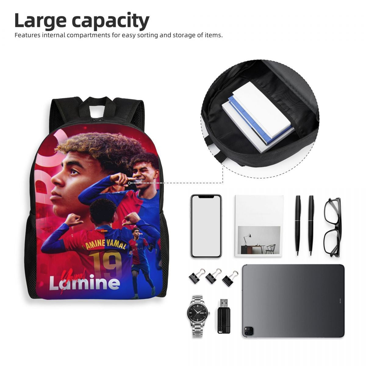 Lamine Y-Yamal Children Backpack for Kids Girls Boys Football Sports Backpacks Kawaii Daycare Child School Bag