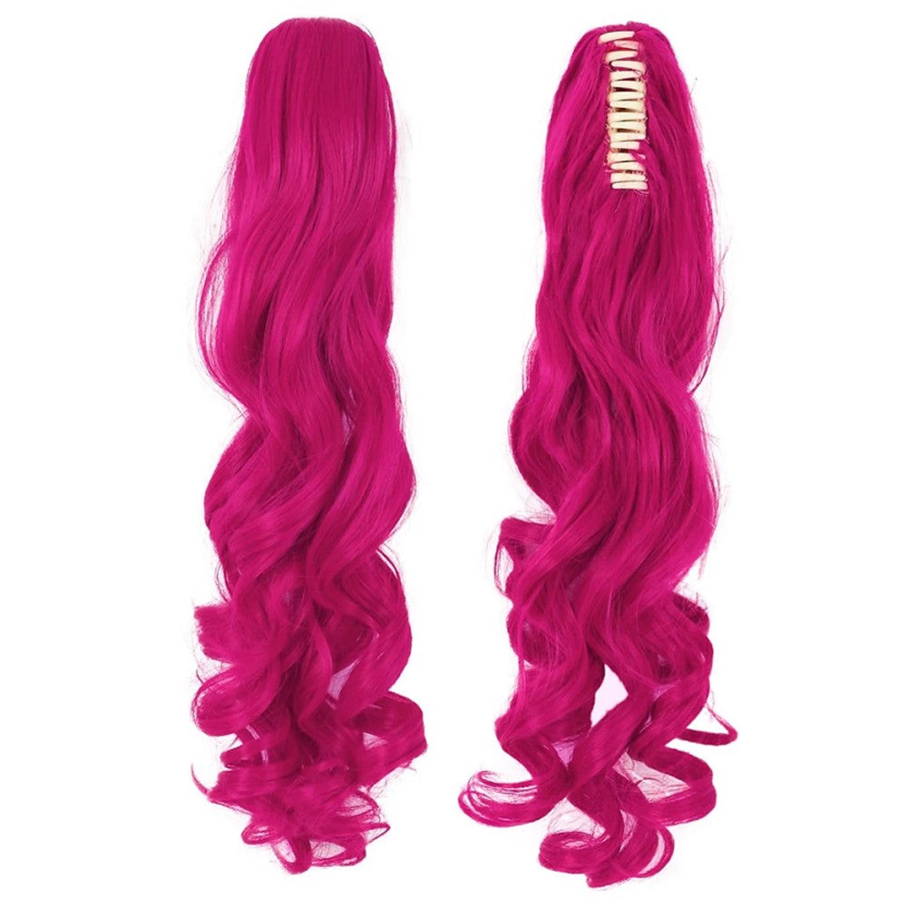 HAIRJOY Synthetic Hair Wavy Pink Ponytail Wig for Jean Cosplay Game Princess Anime Wigs with Hair Pigtails Bangs Halloween Wig