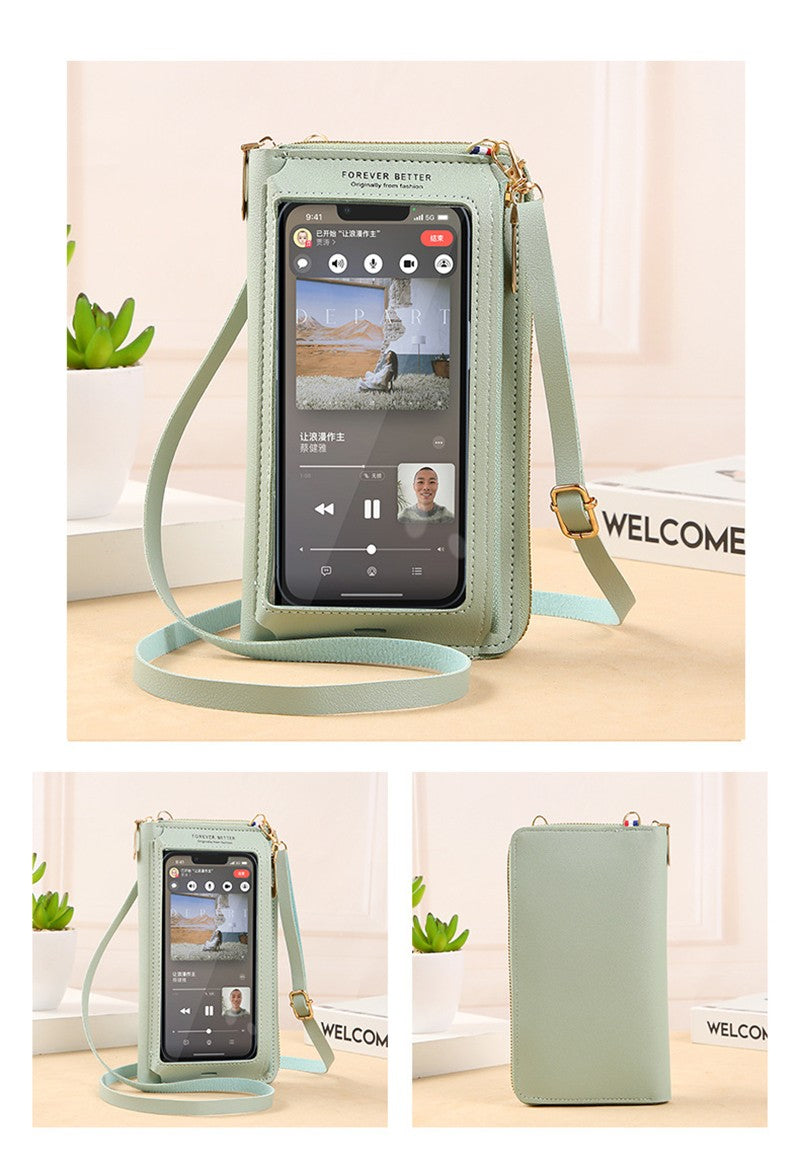 Women Crossbody Bags Touch Screen Cell Phone Purse 2023 Fashion Shoulder Bag Mobile Mini Wallet Card Holder Handbag for Female